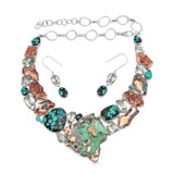 Copper Turquoise Necklace Jewelry Set