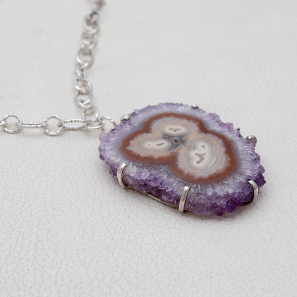 Purple Amethyst Stalactite Chain Necklace