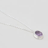 Amethyst Silver Minimalist Necklaces