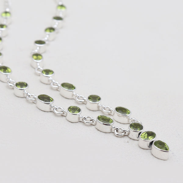 925 Sterling Silver Green Peridot Necklaces