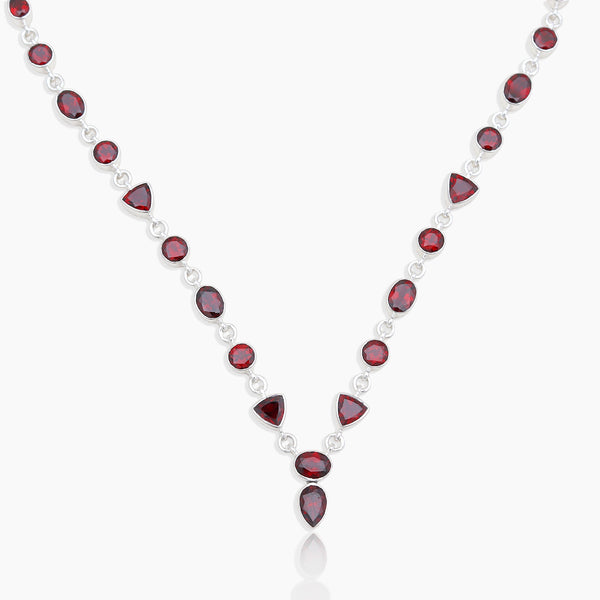 925 Sterling Silver Garnet Necklaces
