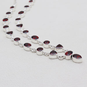 925 Sterling Silver Garnet Necklaces