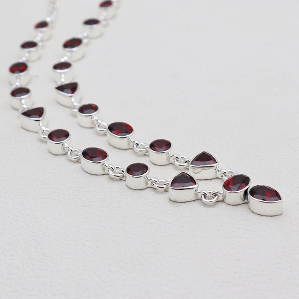 925 Sterling Silver Garnet Necklaces