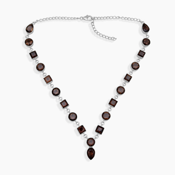 Smoky Quartz Silver Necklaces