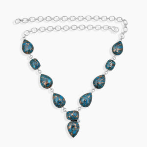 Blue Copper Turquoise Silver Necklaces