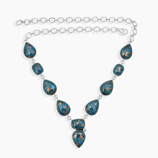 Blue Copper Turquoise Silver Necklaces