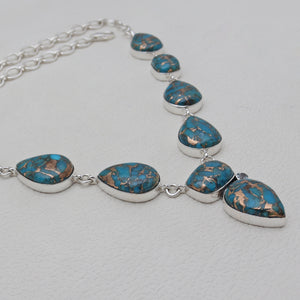 Blue Copper Turquoise Silver Necklaces