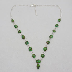 Green Copper Turquoise Silver Necklaces