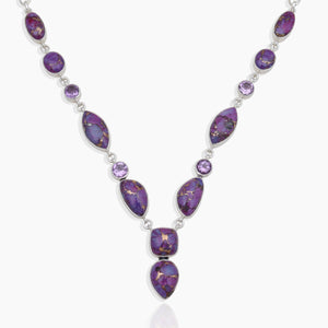 Purple Copper Turquoise & Amethyst Silver Necklaces