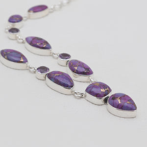 Purple Copper Turquoise & Amethyst Silver Necklaces