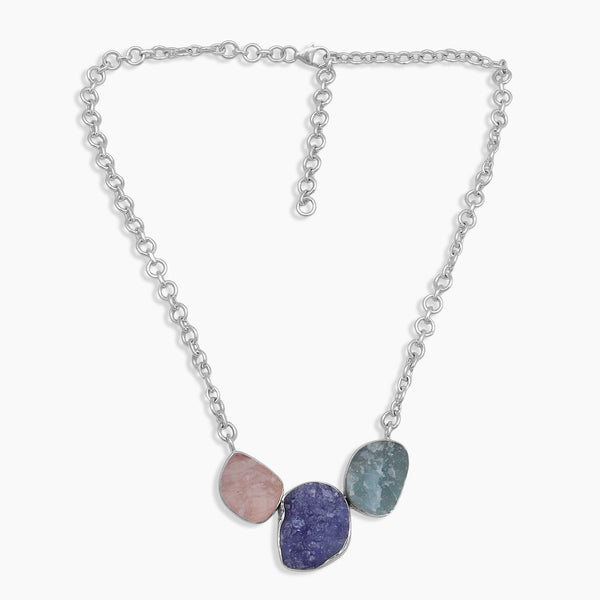 925 Sterling Silver Rough Multistone Necklaces