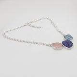 925 Sterling Silver Rough Multistone Necklaces