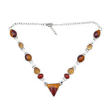 Natural Citrine silver Necklace