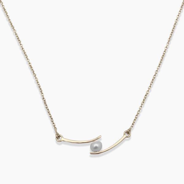 Natural White Pearl Gold Vermeil Necklaces