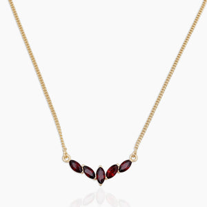 Gold Vermeil Garnet Minimalist Necklaces