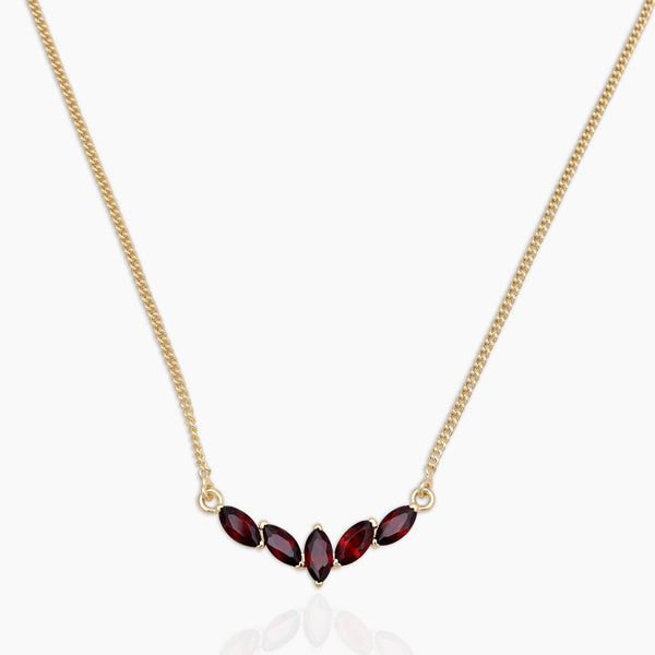 Gold Vermeil Garnet Minimalist Necklaces