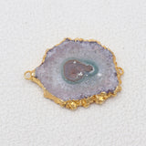 Amethyst Stalactite Gold Electroplated Double Loop Pendants