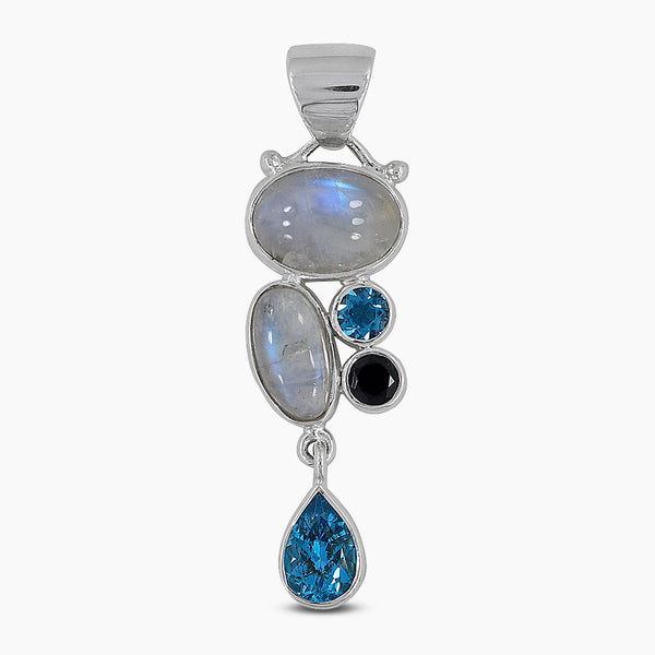 Rainbow Moonstone Silver Pendants