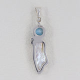 Larimar Gemstone Silver Pendant