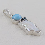 Larimar Gemstone Silver Pendant