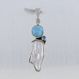 Larimar Gemstone Silver Pendant