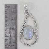 Rainbow Moonstone 925 Sterling Silver Pendant