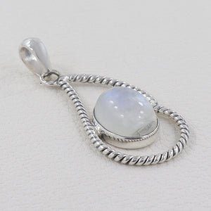 925 Silver Rainbow Moonstone Pendants