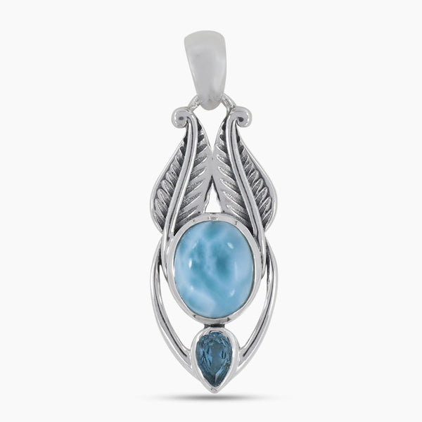 925 Sterling Silver Blue Larimar Pendants