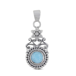 Larimar 925 Sterling Silver Pendant