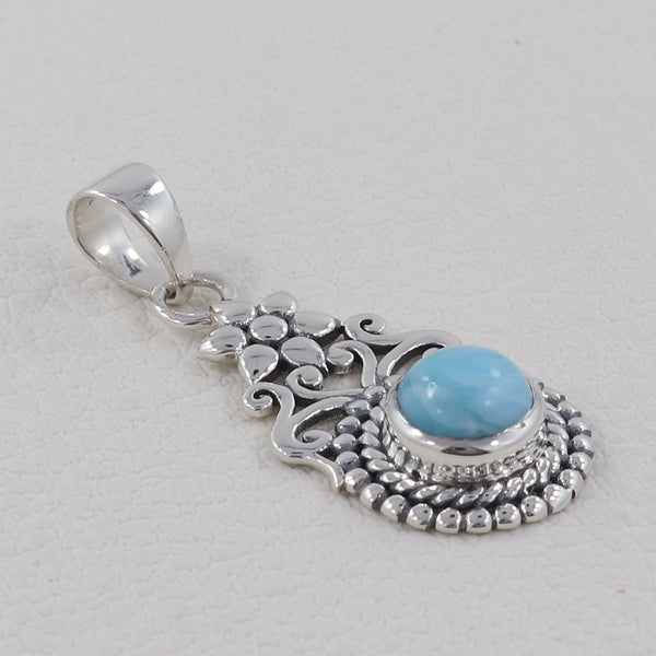 Larimar 925 Sterling Silver Pendant