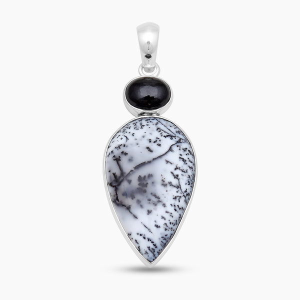 Dendritic Opal Silver Pendants