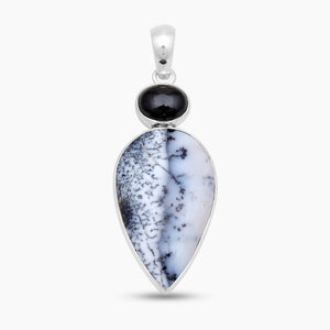 Dendritic Opal Silver Pendants