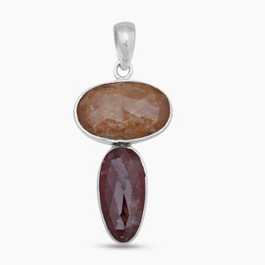 925 Sterling Silver Multi Sapphire Pendants