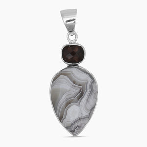 925 Silver Crazy Lace Agate Pendants