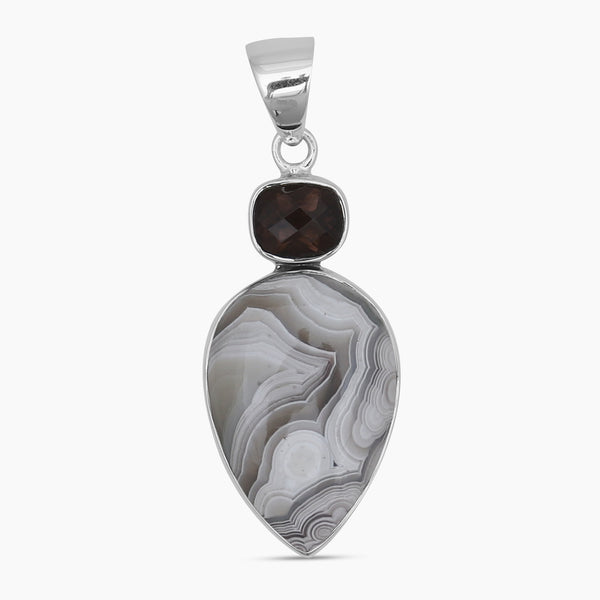 925 Silver Crazy Lace Agate Pendants