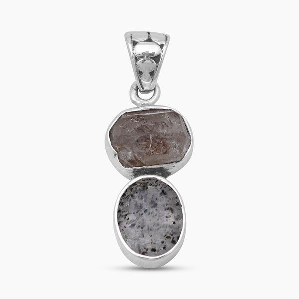 Singing Quartz & Herkimer Quartz Silver Pendants