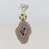 Amethyst Stalactite Slice Silver Pendants