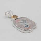 Amethyst Stalactite Slice Silver Pendants