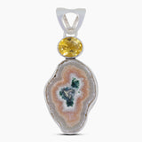 Amethyst Stalactite Slice Silver Pendants
