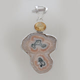 Amethyst Stalactite Slice Silver Pendants
