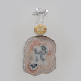 Amethyst Stalactite Slice Silver Pendants