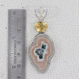 Amethyst Stalactite Slice Silver Pendants