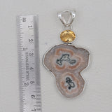 Amethyst Stalactite Slice Silver Pendants