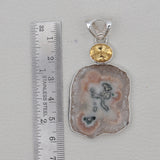 Amethyst Stalactite Slice Silver Pendants