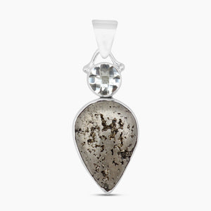 925 Silver Pyrite Druzy Pendants