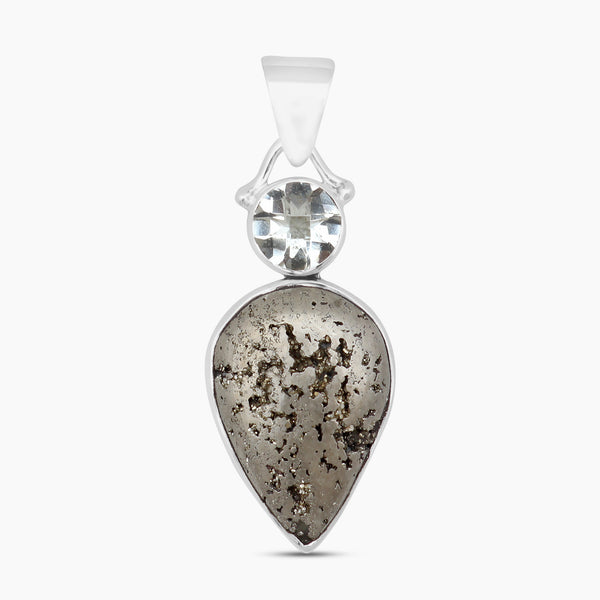 925 Silver Pyrite Druzy Pendants