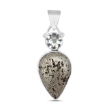 Pyrite Druzy Silver Pendant