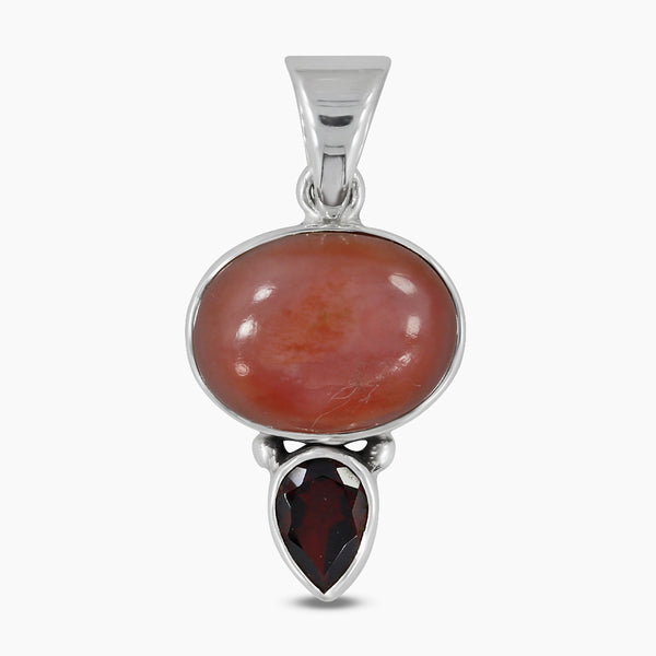 925 Sterling Silver Pink Opal Pendants