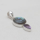 925 Sterling Silver Abalone Shell Pendants