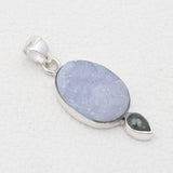 925 Sterling Silver Calcite Druzy Pendants